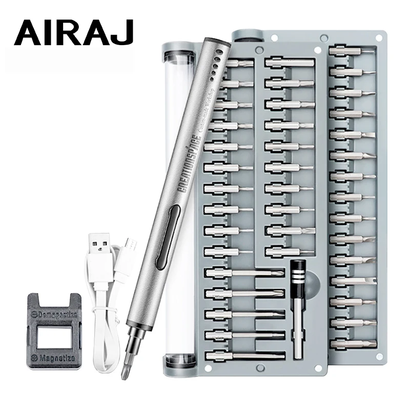 

AIRAJ Precision Electric Screwdriver with Magnetic 55 In One Set Home Smart Home Appliance Mobile Phone Manual Repair Tool