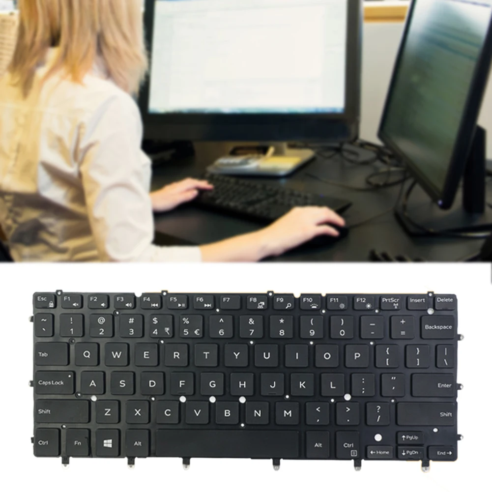 Professional Black US Layout Plastic Backlight Home Laptop Replacement Keyboard Durable No Frame For Dell XPS 13 9343 9350 |