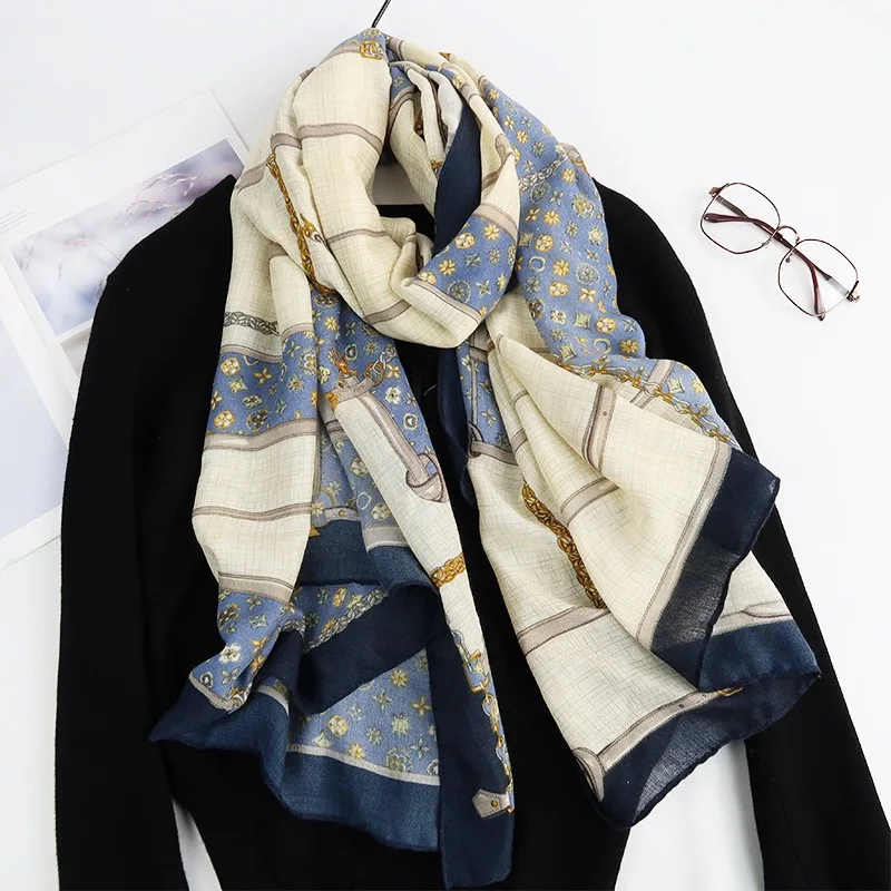 2020 Бренды класса Люкс Зимние теплые шаль шарф для женщин из хлопка мягкая