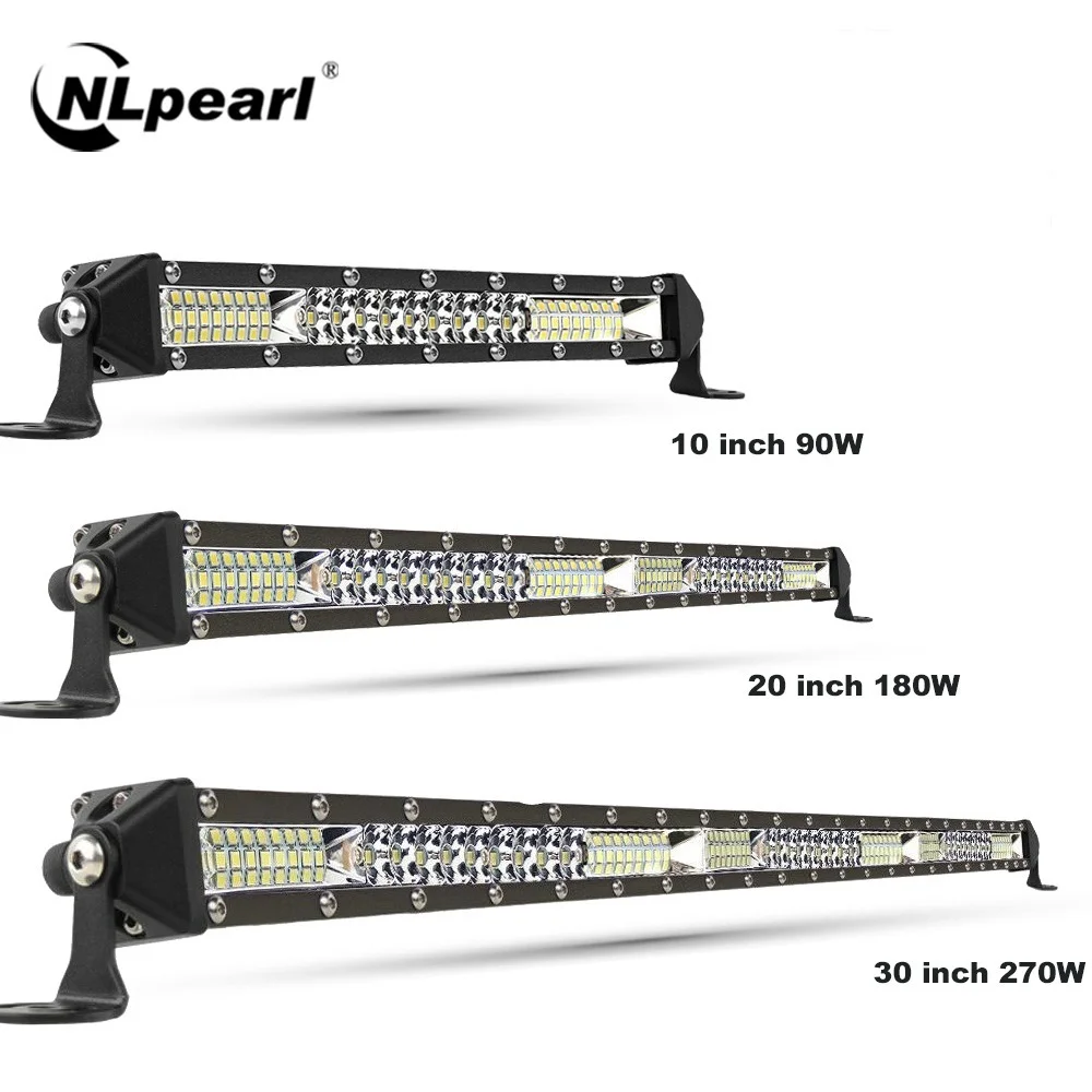 NLpearl Slim Spot Flood LED Bar Off Road 12V 24V LED Light Bar/Work Light for 4x4 Truck ATV Boat Lada Tractor Barra LED Lightbar