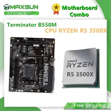 MAXSUN-placa base de escritorio, conjunto de ordenador Terminator B550M M.2 SATA SSD CPU R5 3500X, nuevo pero sin enfriador