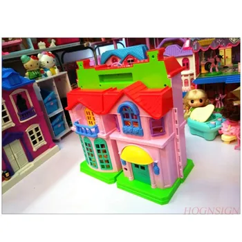 

set furniture kits toy Miniature Dollhouses Gift Toys Villa House Happy Family Theme Princess House Room Toy Suit Set Furniture