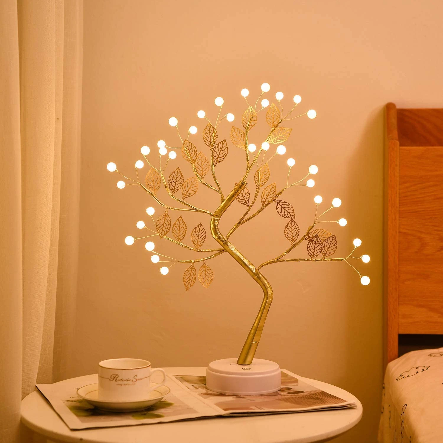 Lámpara De árbol LED USB Navidad Hada Luz De Blanco cálido 36LED D 