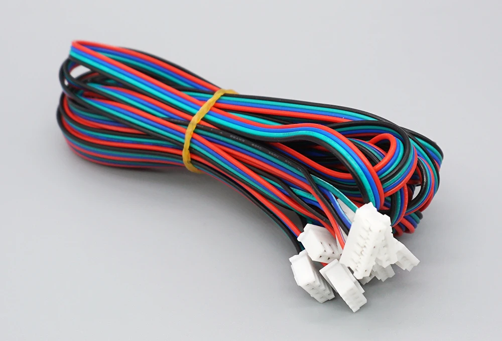 Детали для 3D-принтера, кабель шагового двигателя 1 м/2 м 2,54 4pin-XH2.0 6pin для шагового двигателя, кабельный разъем 5 шт./лот