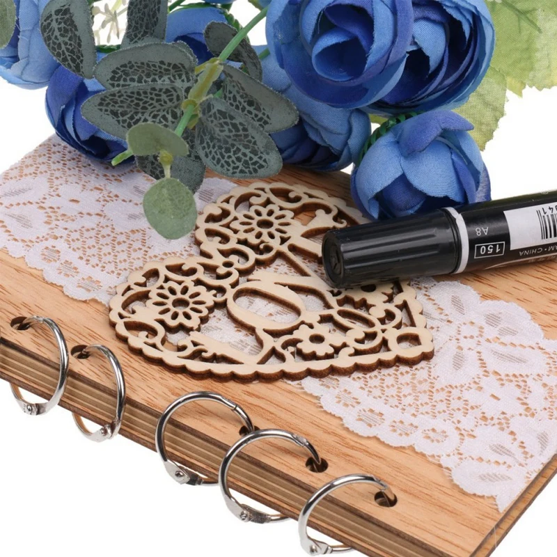 

Wedding Wooden Notebook Couple Notebook Lasercut Wood Journal Wedding Decoration Party Christmas Crafts Decorative