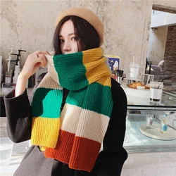 Solid Colors Winter Scarf Knitted Shawls and Wraps Warm Pashmina Neck Scarves Cool Design New Long Stoles Bufanda 2022 New