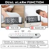 FM Radio LED Digital Smart Alarm Clock Watch Table Electronic Desktop Clocks USB Wake Up Clock with 180° Projection Time Snooze 6