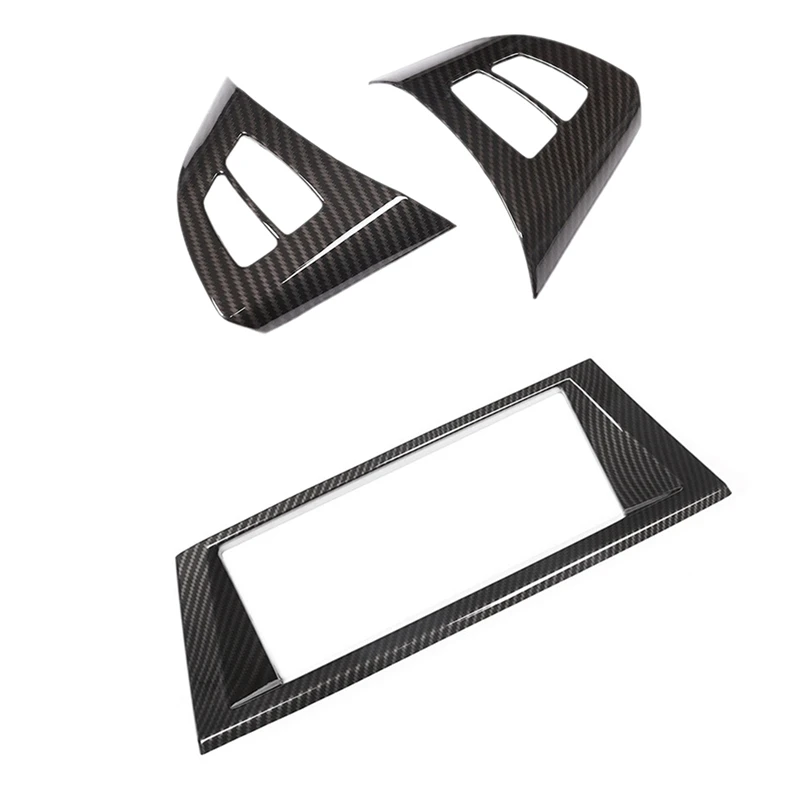 

1Pcs Carbon Fiber Style ABS Car ABS Navigation Frame Trim for BMW X5 E70 2008-2013 & 2Pcs Carbon Fiber Style ABS Steering Wheel