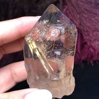 

Natural Quartz Rutilated Stone Mineral Specimen Wand Point Crystal Tower Healing Home Decoration Collection