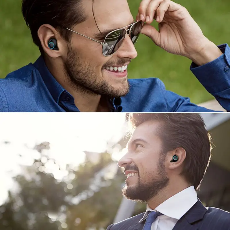 Мини наушники гарнитура с шумоподавителем, для Bluetooth Беспроводные спортивные наушники-вкладыши с зарядным устройством