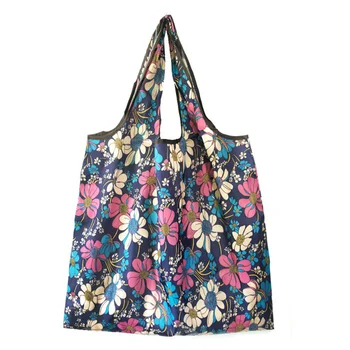 

Portable Foldable Shopping Bag Reusable Strong Bearing Large Capacity Digital Print Fruit Vegetables With Shoulder Straps