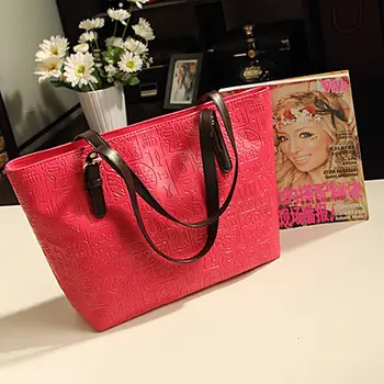 

Women's Vintage Shoulder Bag Fashion Oversized PU Leather Geometric Tote