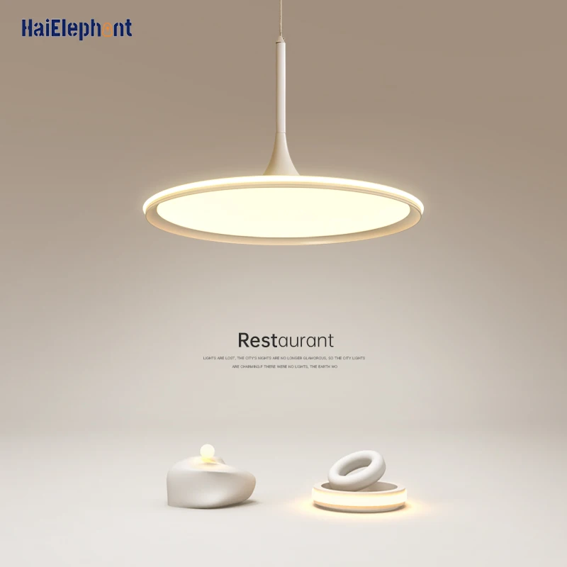 

White Black Simple Round Pendant Lights For Dining Living Room Bedroom Modern Acrylic Hanging Lamps Decorative Lighting Fixtures