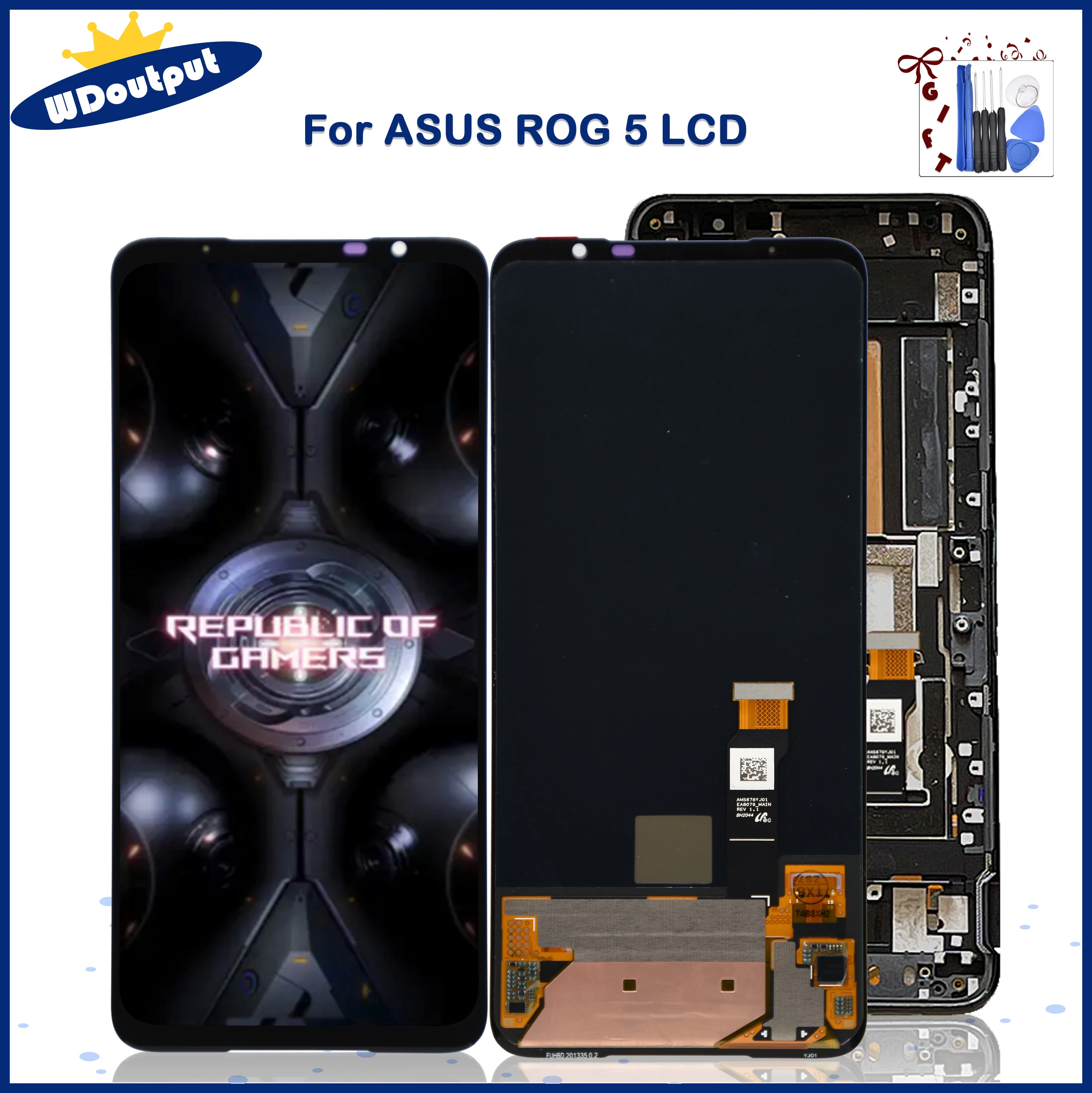 

ЖК-дисплей 6,78 дюймов для Asus ROG Phone 5 I005DA ROG5 Pro, сенсорный экран с дигитайзером в сборе, замена для ROG 5 ZS673KS, оригинал