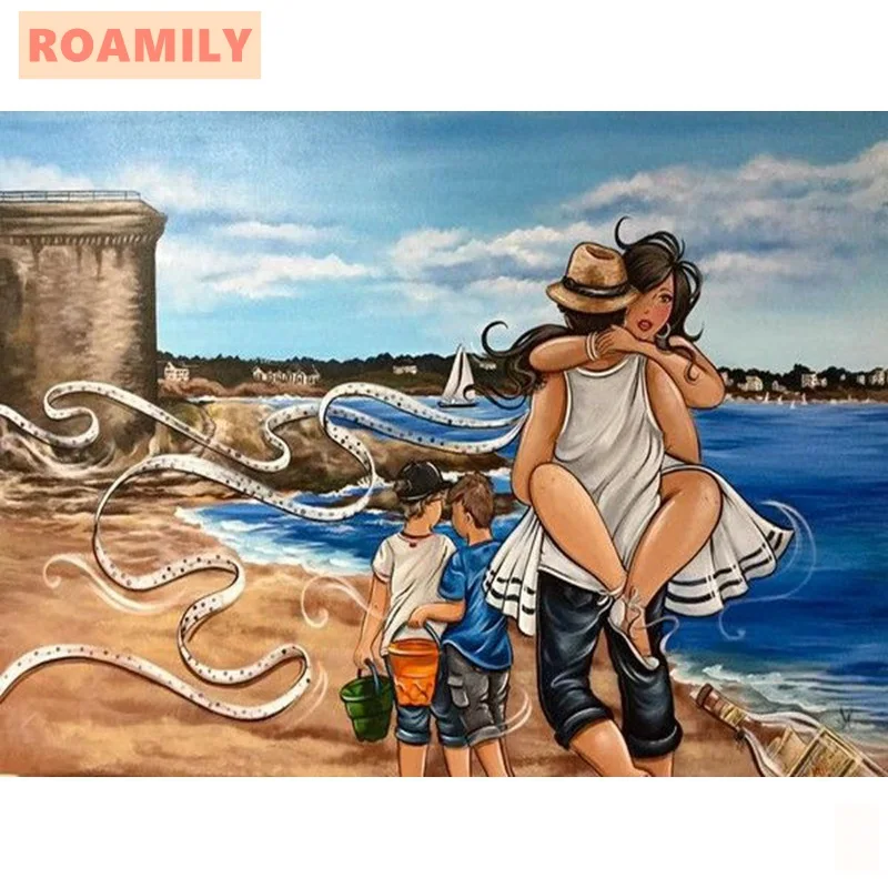 New Arrival Full Round/Square Diamond Painting Cartoon Fat Ladies Embroidery Women Dikke Dame Picture Beading Wall | Дом и сад