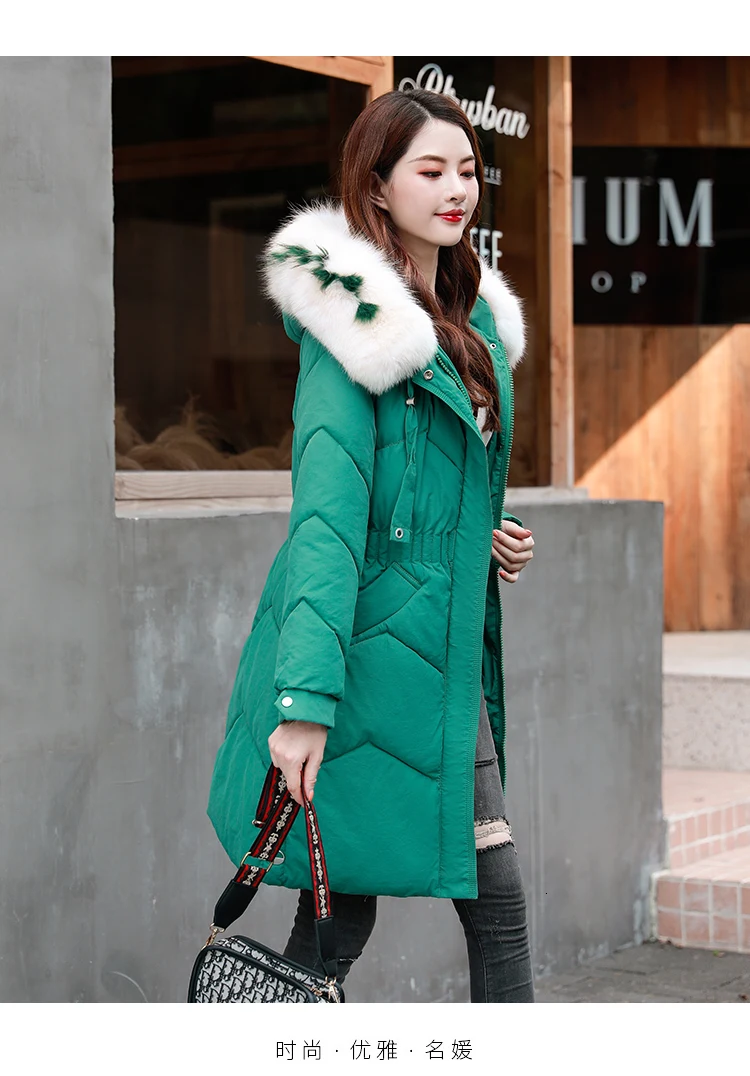 Coat Ladies Hooded Long Coats Parka oversize Colour jacket mid-long women winter thick jacket down jacket women winter