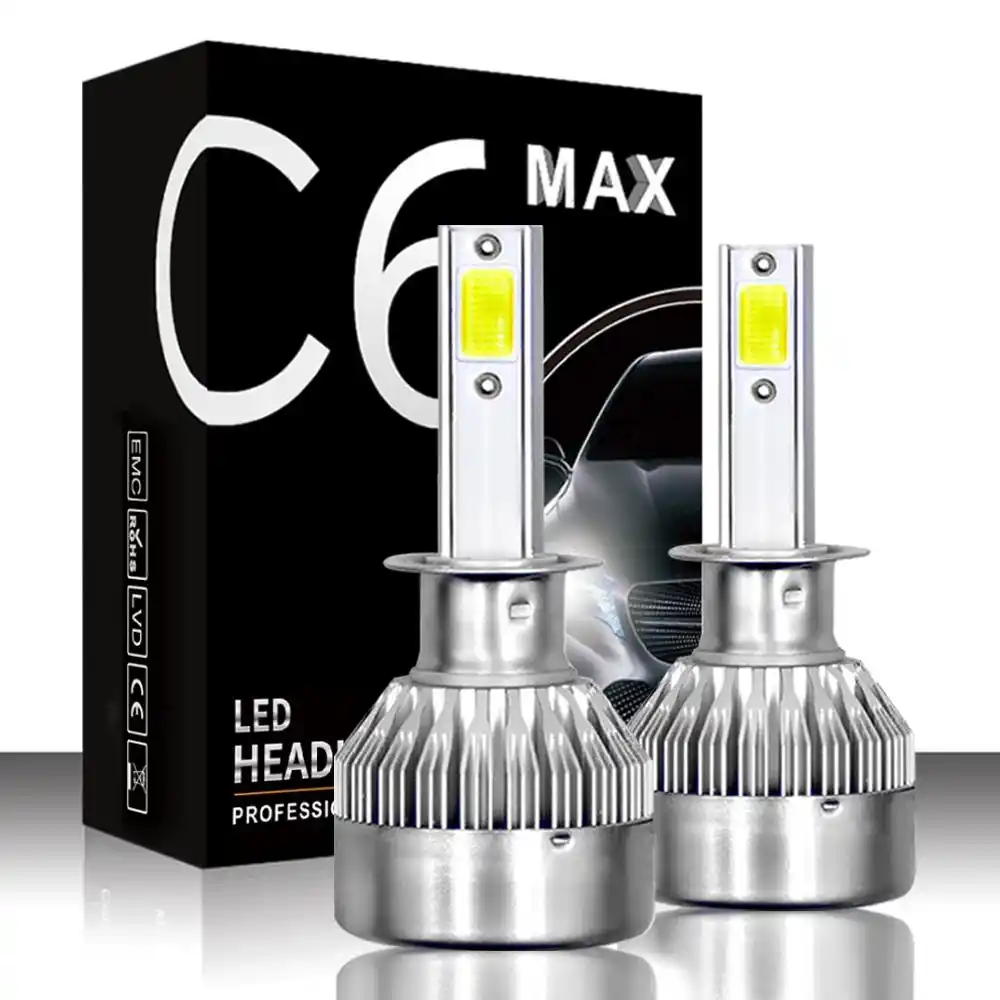 C6max 72 ワット車 Cob Led ヘッドライト電球 H1 H4 H7 H8 H9 H11 9005 9006 9012 H13 7600lm 6000 18k クールホワイト 2 個 C6 からアップグレード 車のヘッドライトの球 Led Aliexpress