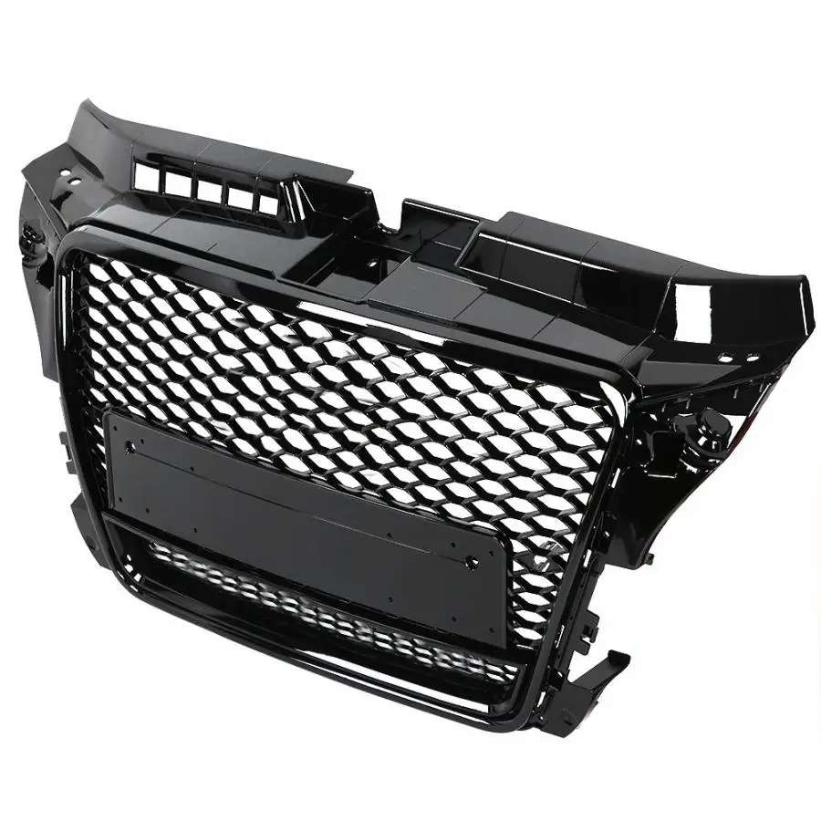 For RS3 Style Front Sport Hex Mesh Honeycomb Hood Grill Black for Audi A3/S3 8P 2009 2010 2011 2012 Auto Accessories