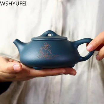 

WSHYUFEI Yixing Purple Sand Teapot Famous Handmade Green Mud Tea pot Chinese Exquisite Kettle Customized Teaware Gifts 250ml