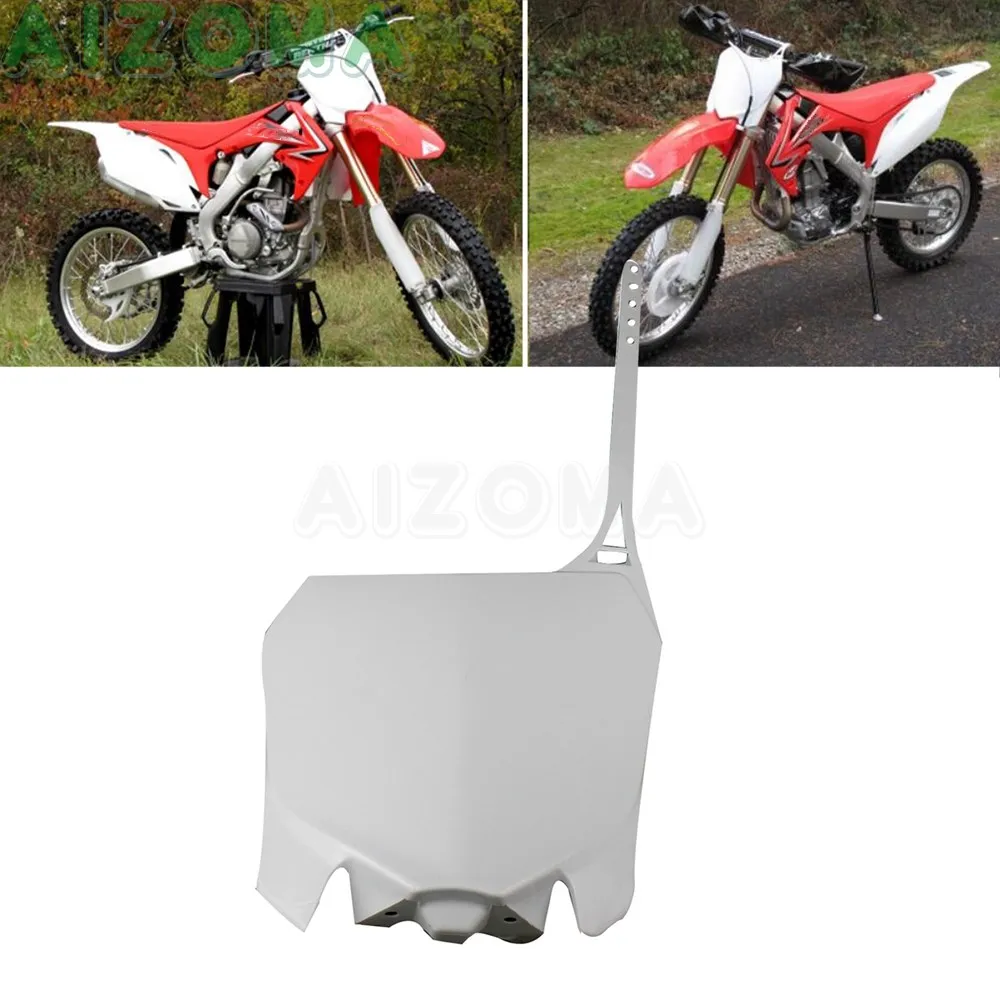 Белый Dirt Pit Bike Мотокросс Пластик передний номерной знак держатель для Honda CRF450R 2013