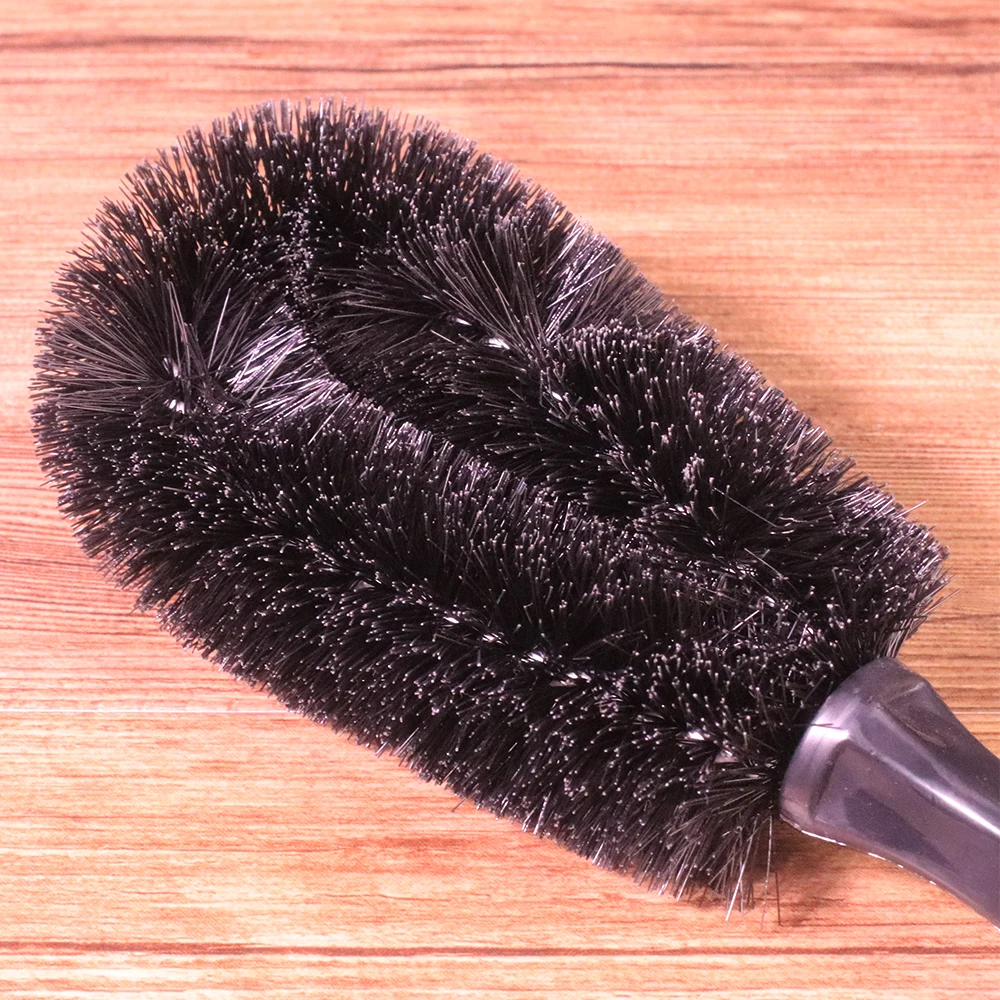Black Car Vehicle Wheel Tire Rim Scrub Brush Washing Hub Handle Cleaning Care Tool Cleaner Fit For Auto Audi BMW Nissan Truck  (4)