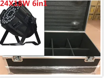 

6 pz 24x18 W LED Par Luci con 1 flight case rgbwa uv 6in1 led par luce