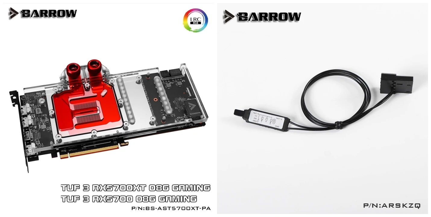 Курган полное покрытие GPU водоблок для ASUS TUF 3 5700XT Аврора материнская плата 5V SYNC AURA BS-AST5700XT-PA - Цвет лезвия: BlockxManual Control