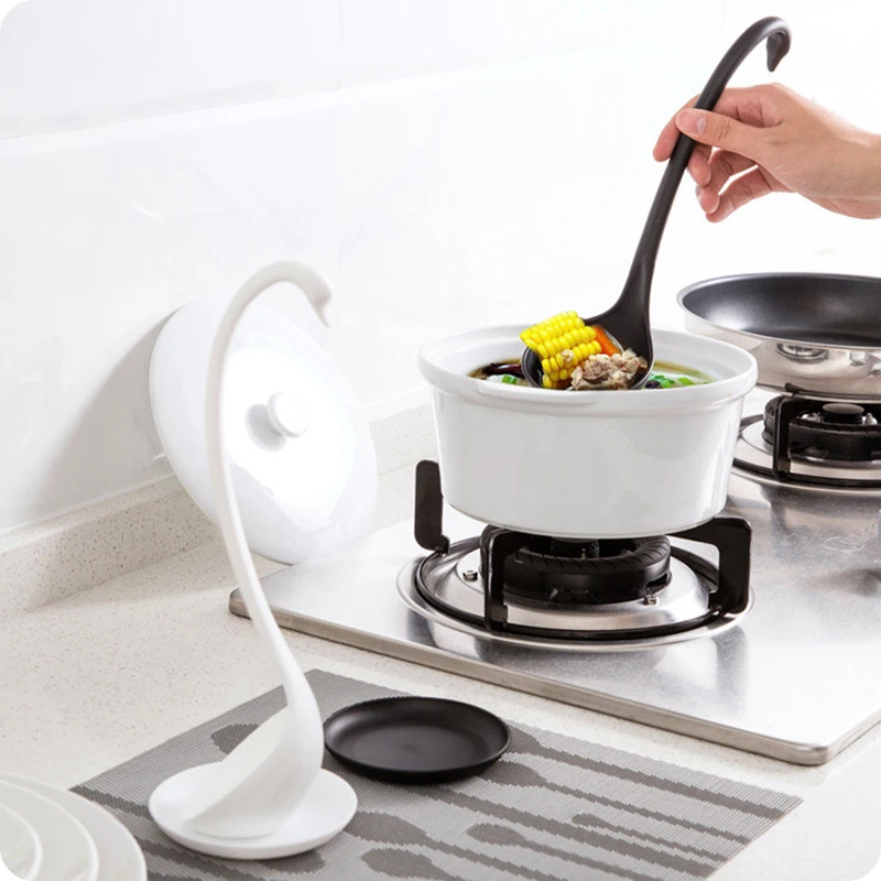 

Kitchen Utensils Household Spoons Creative Swan Shape Tray With Vertical Spoon Multi-function Tableware Long Handle Spoon