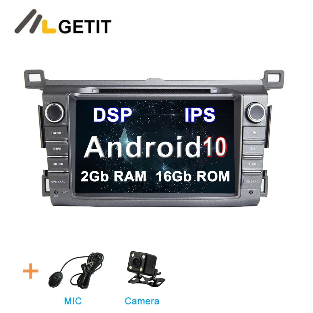 CARPLAY MIC CAMERA CARPLAY DSP ips Android 10 автомобильный Радио dvd-плеер Стерео gps для Toyota RAV4 RAV 4 2013- с Wifi BT Радио gps - Цвет: CARPLAY MIC CAMERA