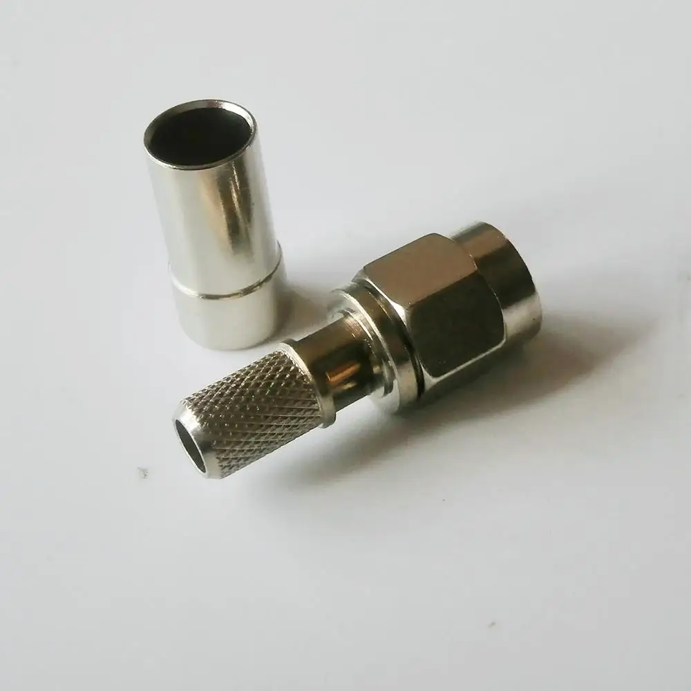 

1X Pcs RP-SMA RPSMA RP SMA Male Window Crimp for LMR195 RG58 RG142 RG223 RG400 Cable Plug Nickel Plated RF Connector Adapters