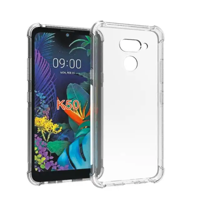 Для LG Q60 K50 K40 K12 Max K12 Plus K12 Prime прозрачный чехол+ закаленное стекло Мягкий ТПУ гелевый силиконовый прозрачный чехол для телефона