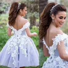 Элегантные платья для выпускного вечера трапециевидные милые короткий мини-Тюль Цветы кружевные коктейльные платья