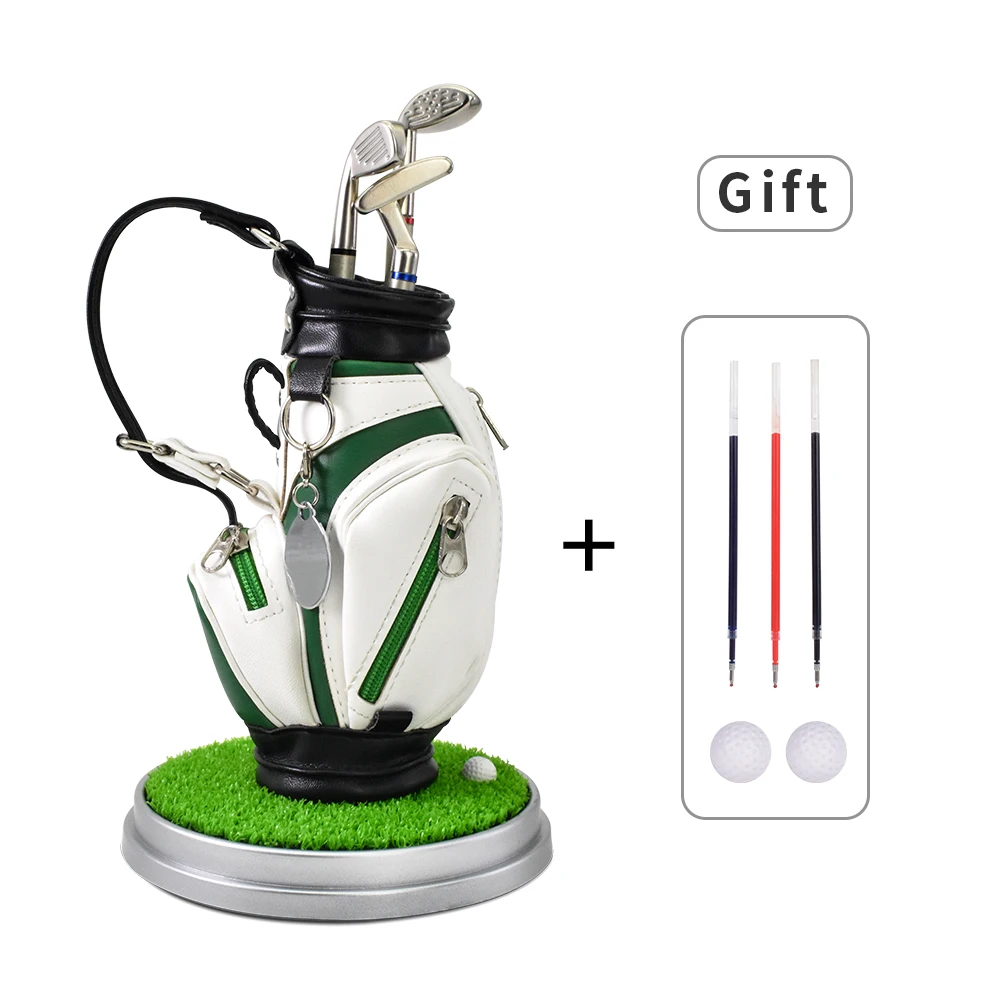 Новинка, подарок для гольфа, для коллегов в гольф, для мужчин и женщин, украшение стола, уникальный кожаный набор ручек для гольфа с держателем для сумки для гольфа, рождественский подарок - Цвет: Holder with Tray