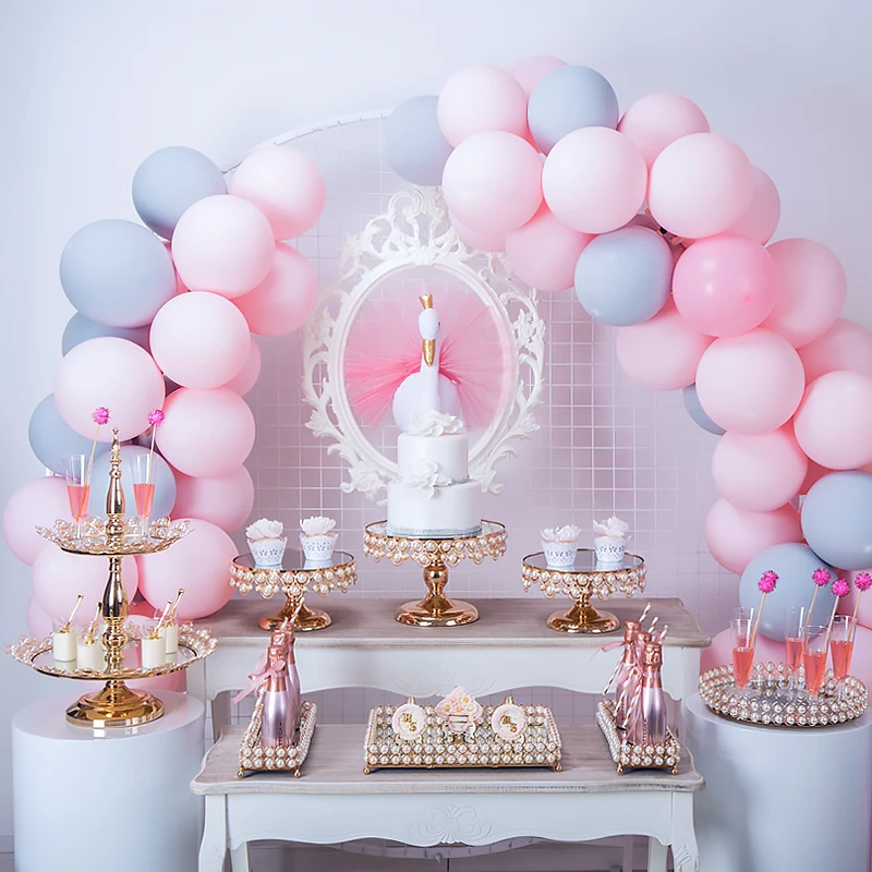 

Gold Pearl cake stand set Electroplating gold mirror face fondant cupcake sweet table candy bar table decorating