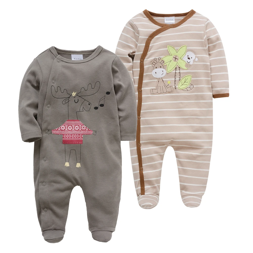 Kavkas/2 шт./партия, пижамы, bebe body Carters, одежда для маленьких девочек, хлопок, mono bebe invierno, комбинезон с принтом - Цвет: PY10861145