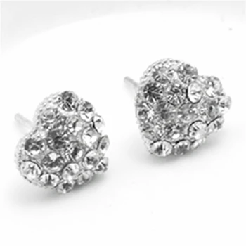 

S925 Sterling Silver Woman Earrings Classic Boutique Jewelry Simple Heart-shaped Zircon Temperament Female Earrings
