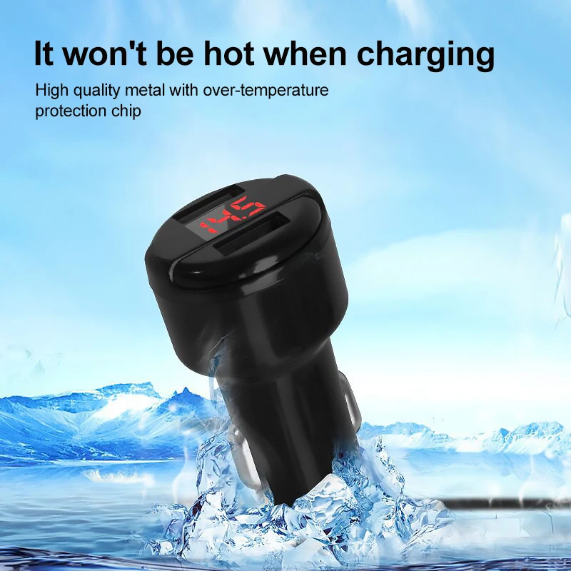 Быстрая зарядка USB Автомобильное зарядное устройство для Xiaomi huawei 2.4A быстрая зарядка автомобильное зарядное устройство адаптер светодиодный дисплей#05