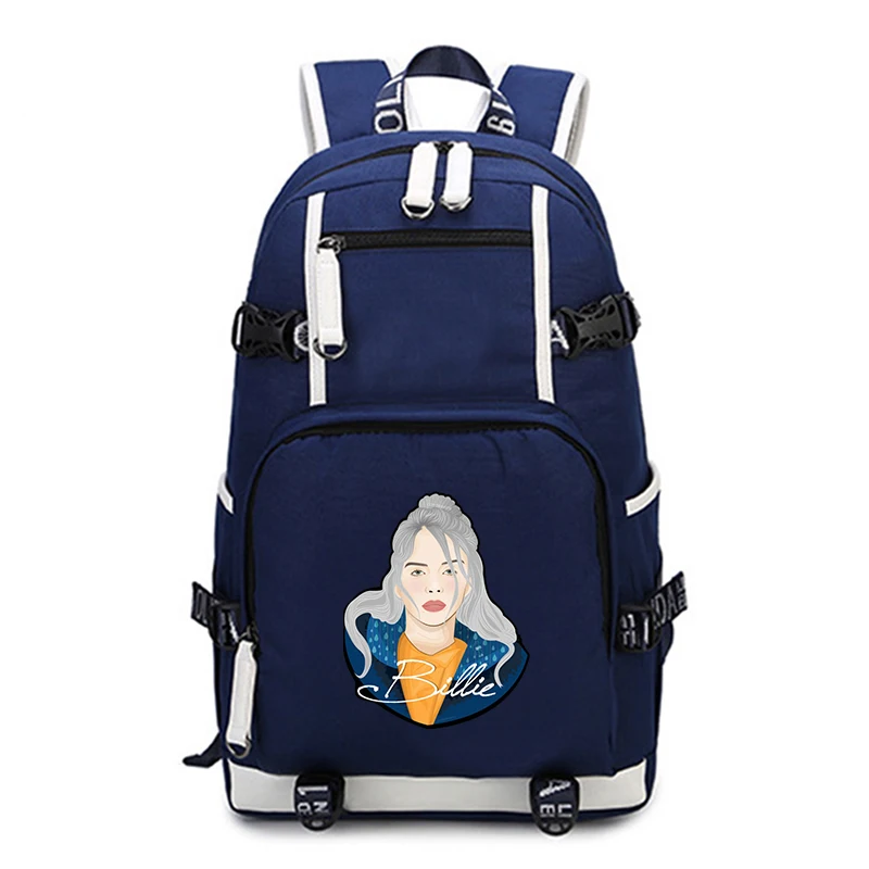 Холщовый Рюкзак Mochila Billie Eilish школьные сумки для подростков женщин и мужчин рок-мешок большой емкости удобный рюкзак для путешествий портфель