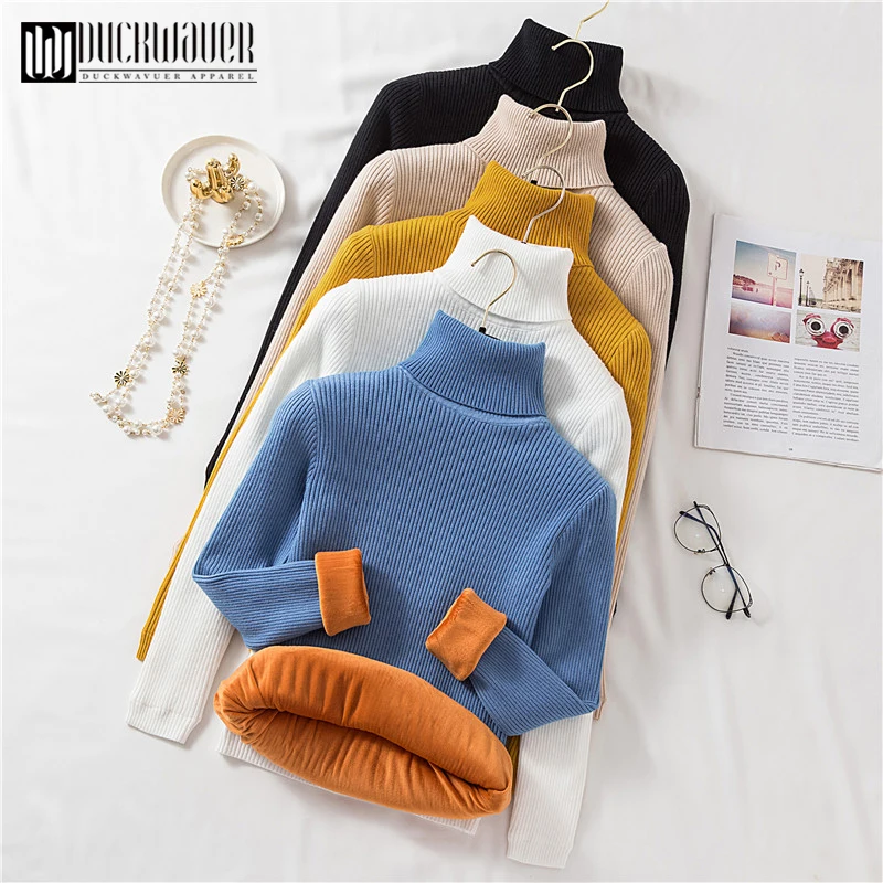 2020 Brand Turtleneck Female Sweater Solid Winter Warm Long Sleeve Casual Slim Knitted Pullovers Women Knitting | Женская одежда