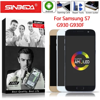 

AMOLED For SAMSUNG Galaxy S7 G930 G930F Display LCD Digitizer Touch Screen with Frame For SAMSUNG S7 LCD Display Assemble G930F