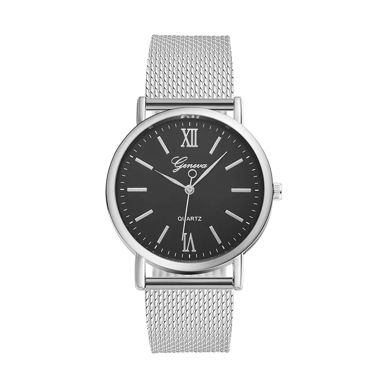 

2019 Cross Border Electricity Supplier Hot Selling Geneva Mesh Belt Men Ladies' Watch Simple Fashion Quartz Watch Students Watch