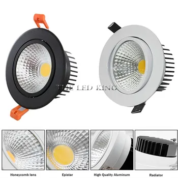 

Dimmable Anti fog Black Led downlight bulbs COB Ceiling Spot Light 5w 7w 9w 12w 85-265V ceiling recessed Lights Indoor Lighting