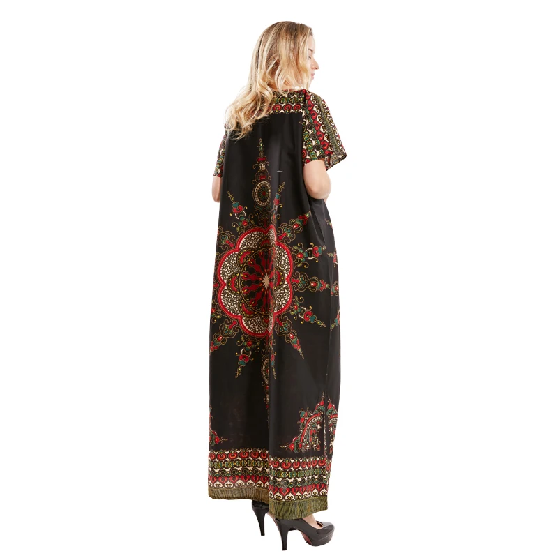 Африканский принт свободные макси осень зима Дашики Vestidos африканские Дашики платья для женщин