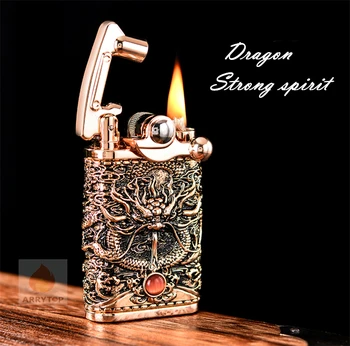 

chief rocker kerosene lighter, retro vintage nostalgic mechanical grinding wheel creative personality windproof lighter OL015