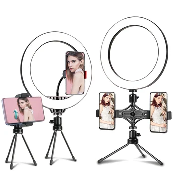 

Photography Dimmable LED Selfie Ring Light Youtube Video Live 16/26cm Photo Studio Light With Table Tripod For All Smartphone
