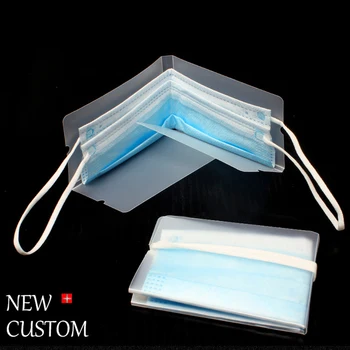

50 pcs Portable Face Mask Storage Box Disposable Face Mask Storage Clip Container Dustproof Mouth Mask Storage Organizer