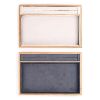 

Bamboo Jewelry Pallet Jade Counter Display Props Earrings Necklace Storage Tray Q0KE