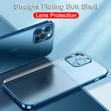 

Luxury Square Plating Frame Silicone Case For iPhone 11 12 13 Pro Max Mini For 11 X XS XR 7 8 Plus SE 2020 Soft Transparent Case