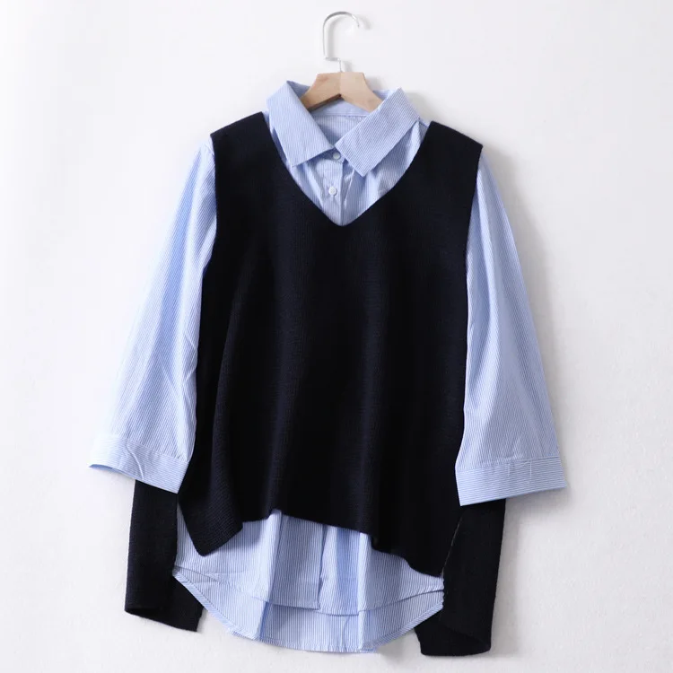 

One-Piece dai han Version Fashion Loose Two-piece Dress of Knitted Sweater Women's Entity