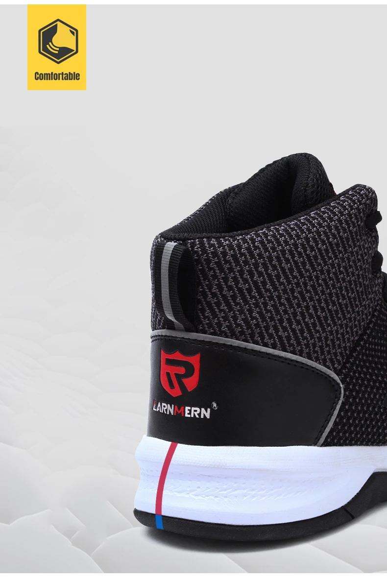 Мужская безопасная обувь со стальным носком, дышащая, Микропористая, Flyknit, Рабочая обувь, мужская, строительная, Светоотражающая полоса, 3M